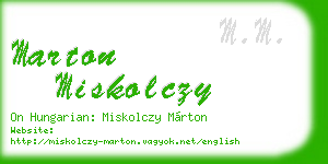 marton miskolczy business card